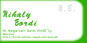 mihaly bordi business card